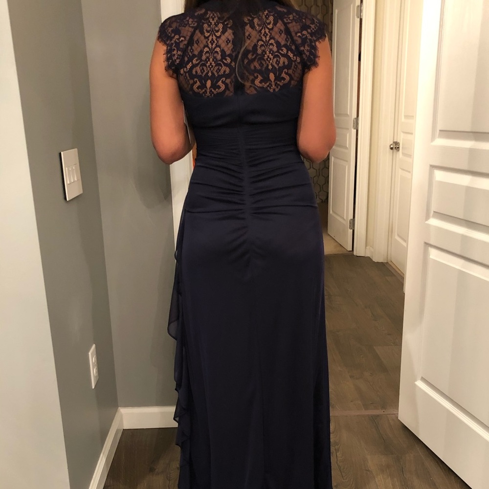 Betsy and Adam Navy gown size 6 NWT